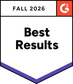 G2 badge: Best Results, Fall 2026