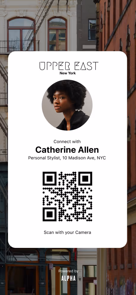 Invite your client to Alpha Clienteling App via a text message or via the QR code