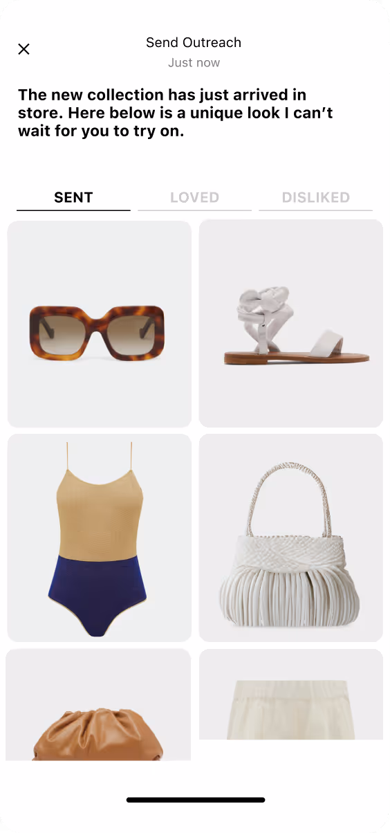 ALPHA Client Outreach: Images of the new collection arrived in store sent to Clients