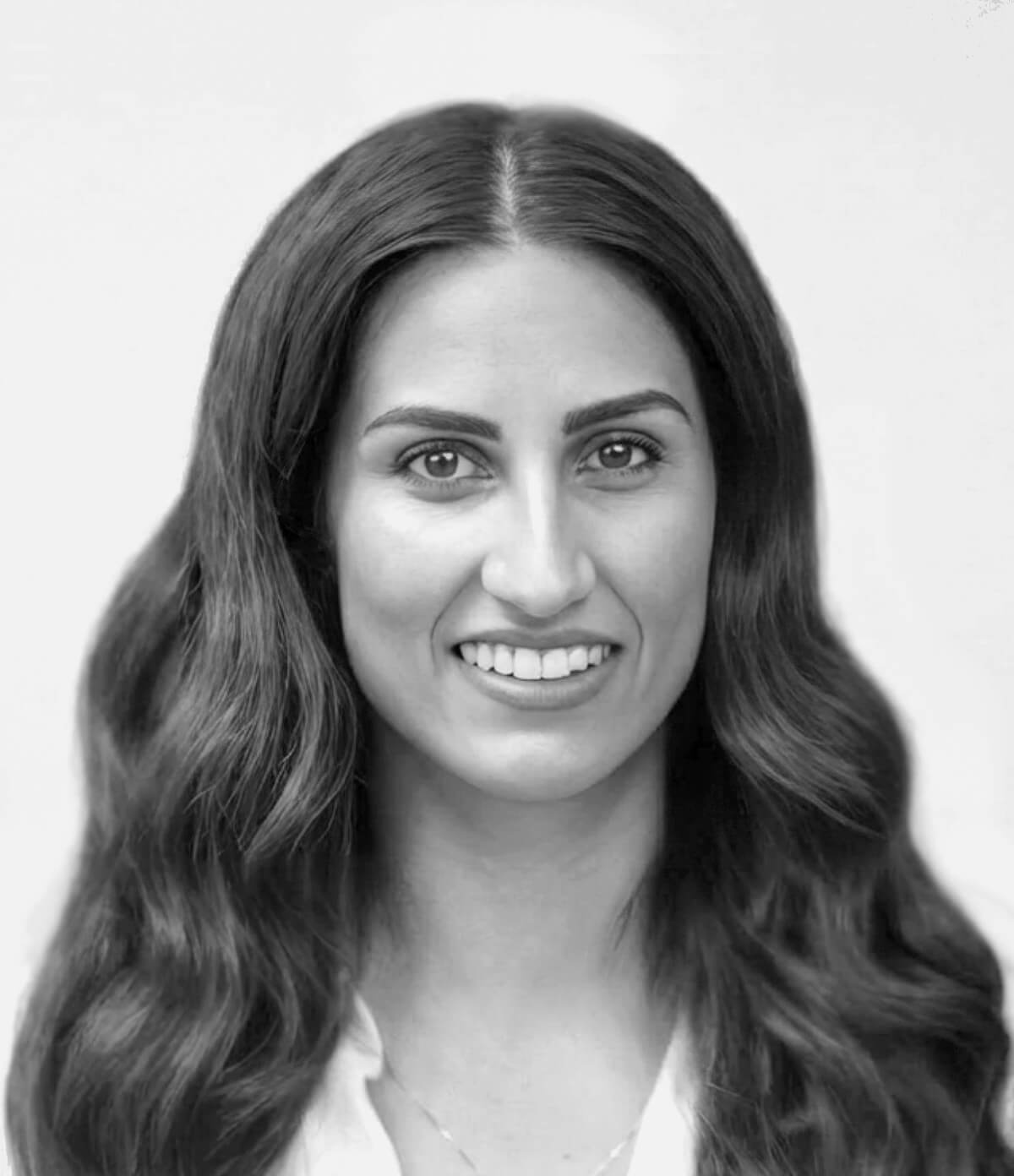 Black and white headshot of Shohreh Soltaninia