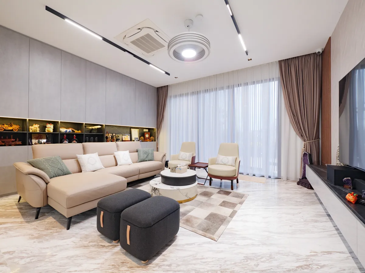 Contemporary Modern Design Living Room featuring Bespoke Built-in Carpentry