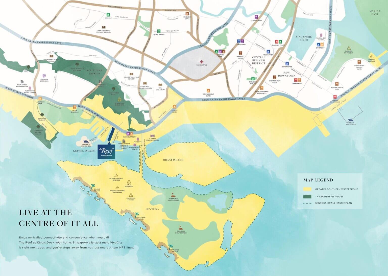 The Reef at King's Dock Location Map