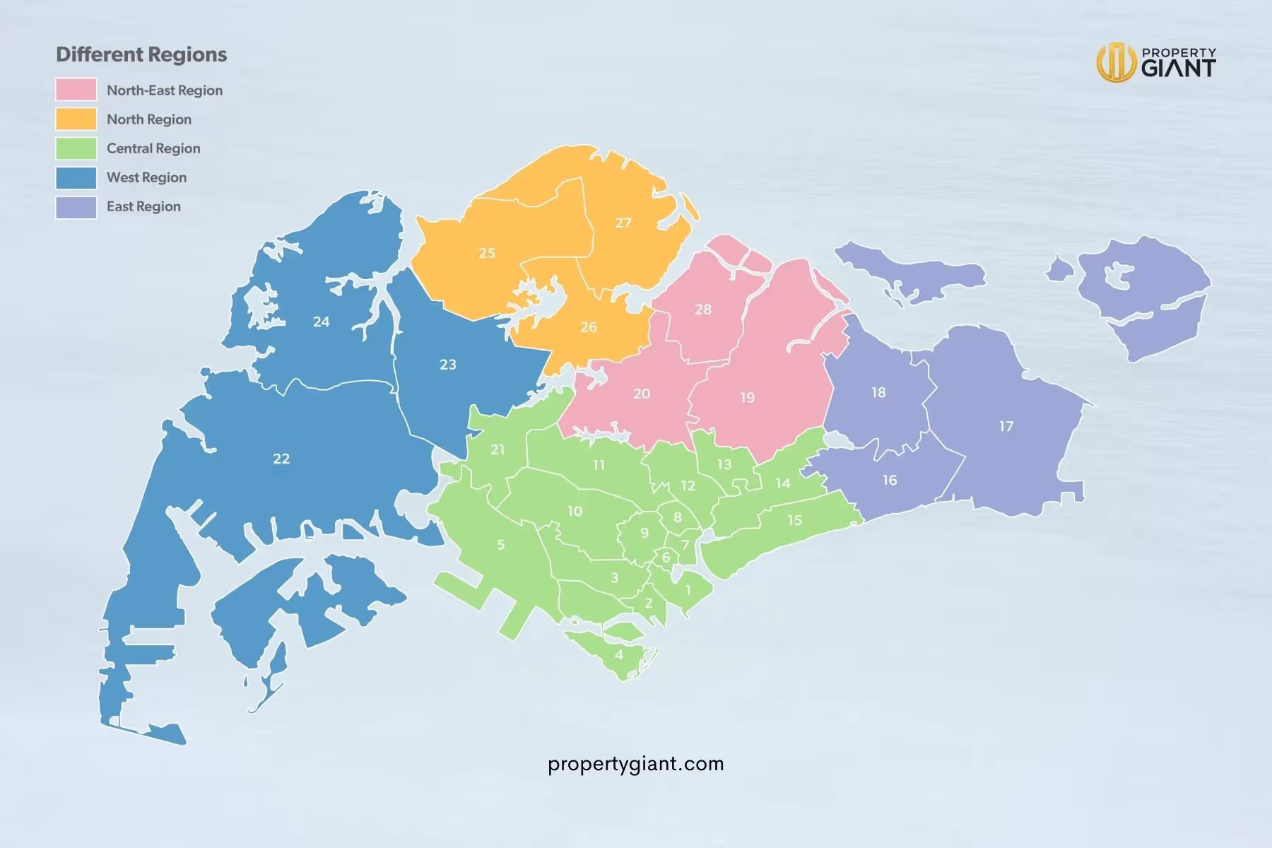 Singapore Postal Districts Map 2023