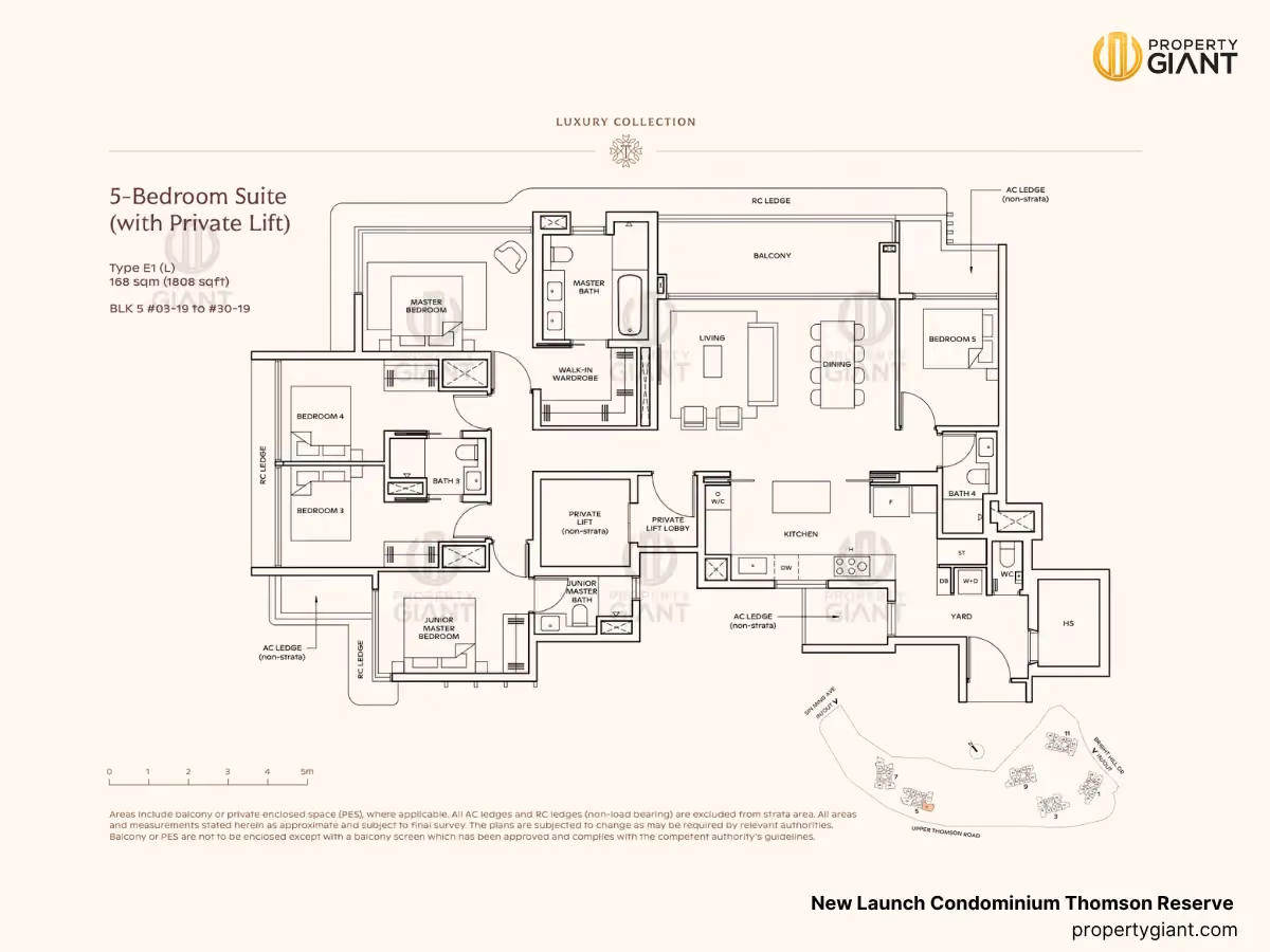 thomson reserve new launch condominium 5 bedroom floorplans type E1