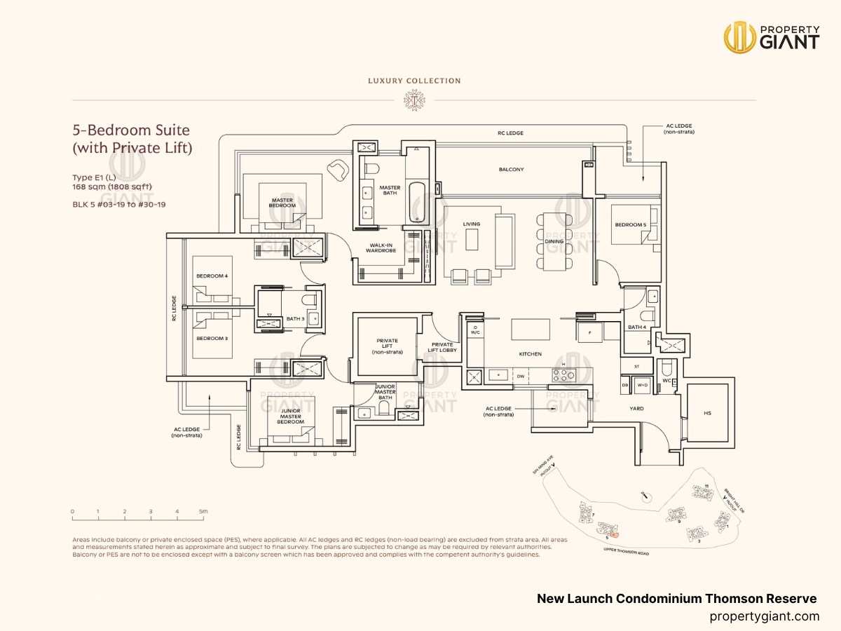 thomson reserve new launch condominium 5 bedroom floorplans type E1