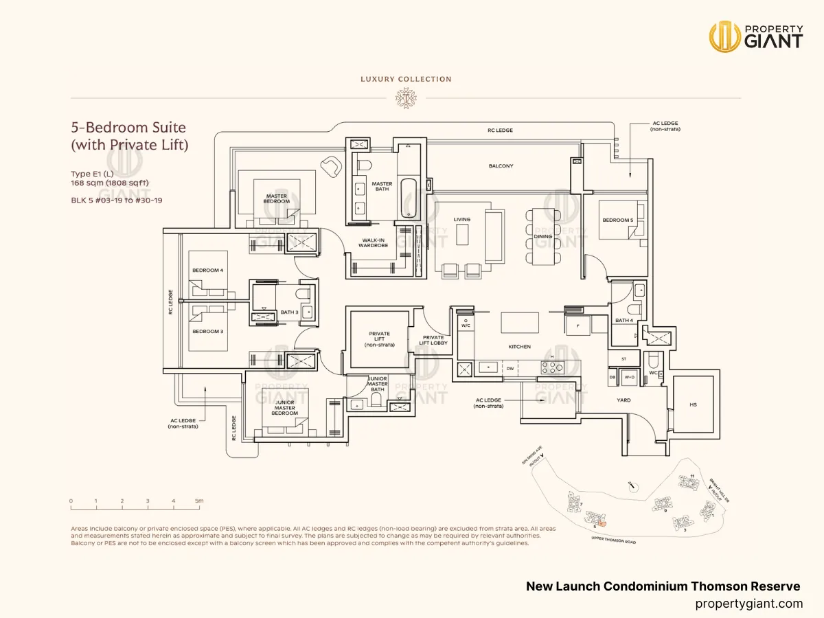 thomson reserve new launch condominium 5 bedroom floorplans type E1