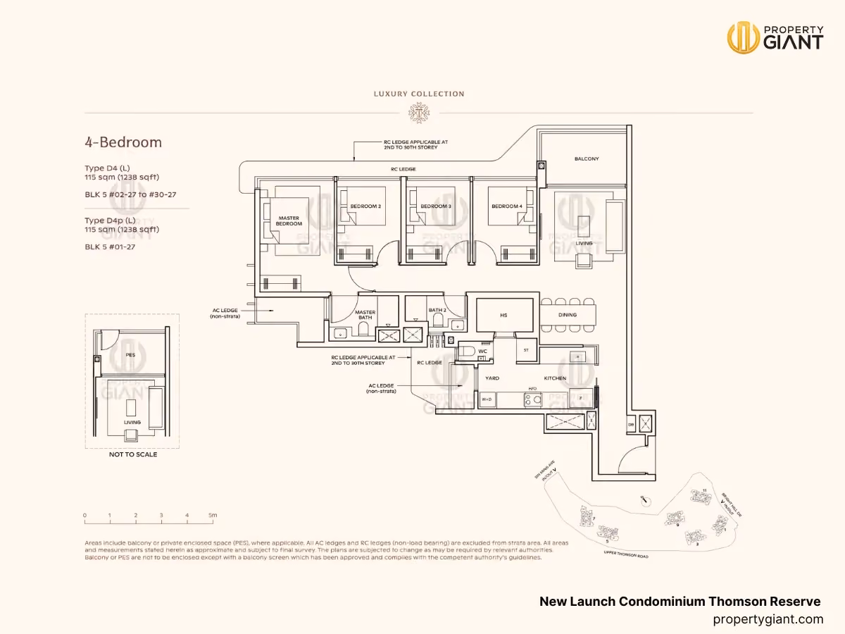 thomson reserve new launch condominium 4 bedroom floorplans type D4