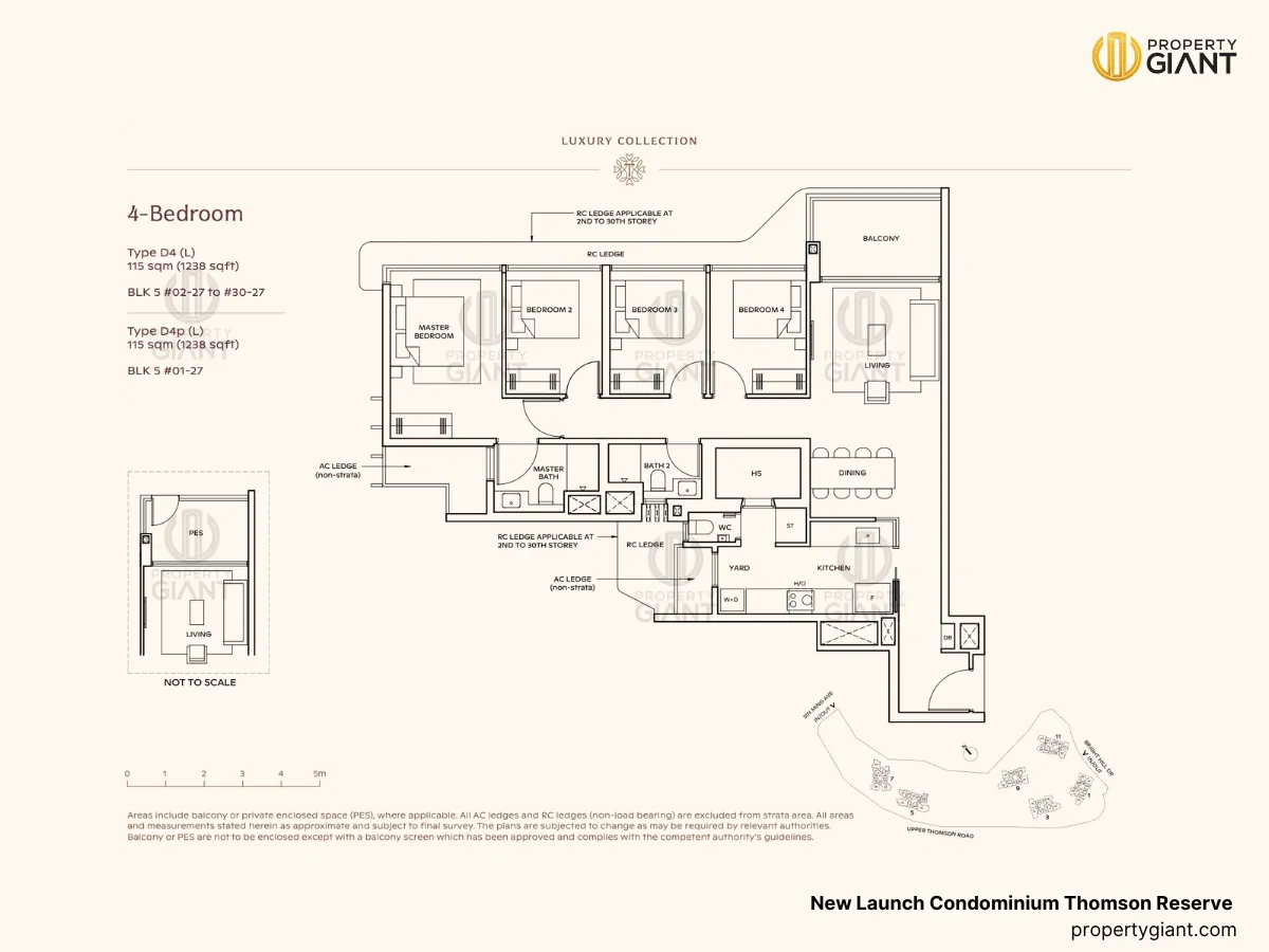 thomson reserve new launch condominium 4 bedroom floorplans type D4