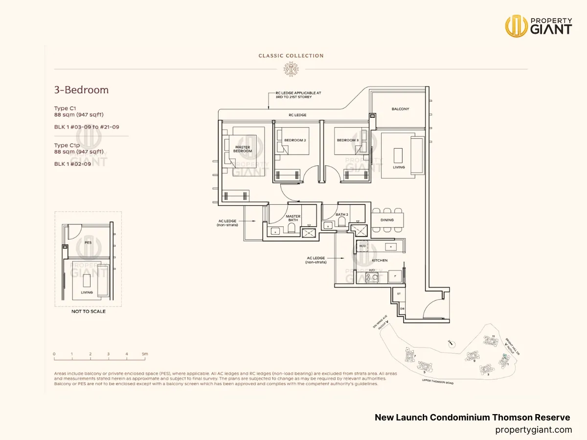 thomson reserve new launch condominium 3 bedroom floorplans type C1