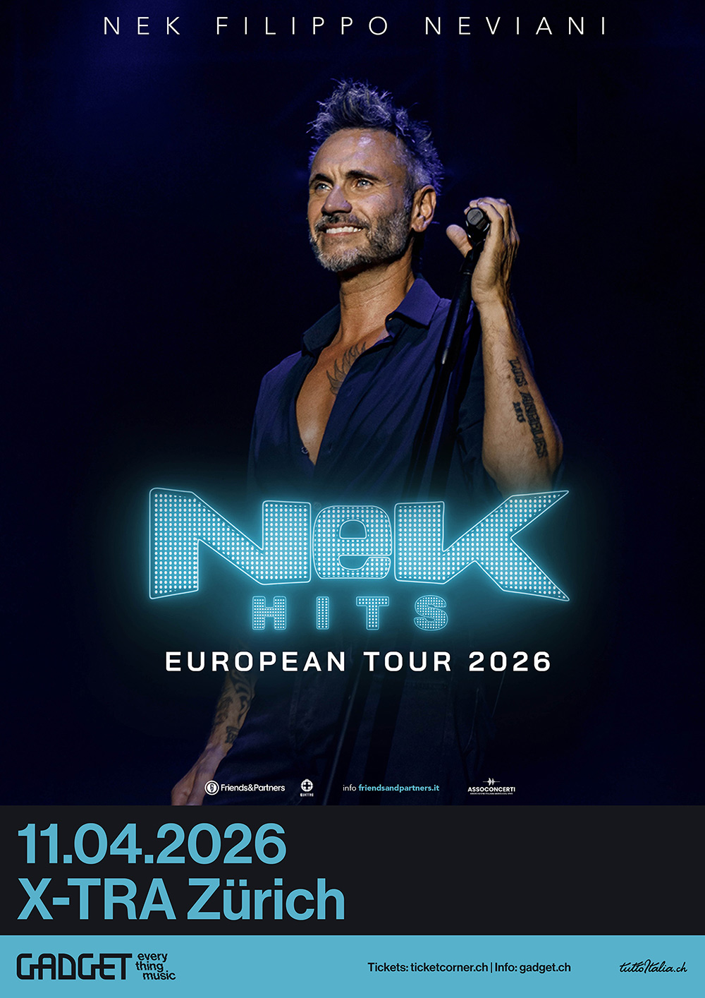 NEK concerto Sabato 11 aprile 2026 allo X-TRA di Zurigo