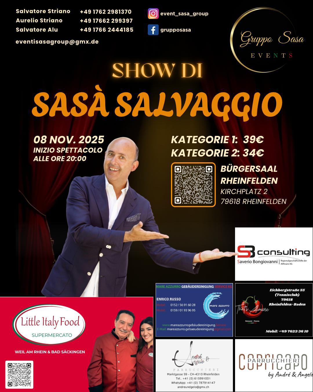 Sasà Salvaggio 8.11.2025 Bürgersaal, Rheinfelden (Baden), Germania