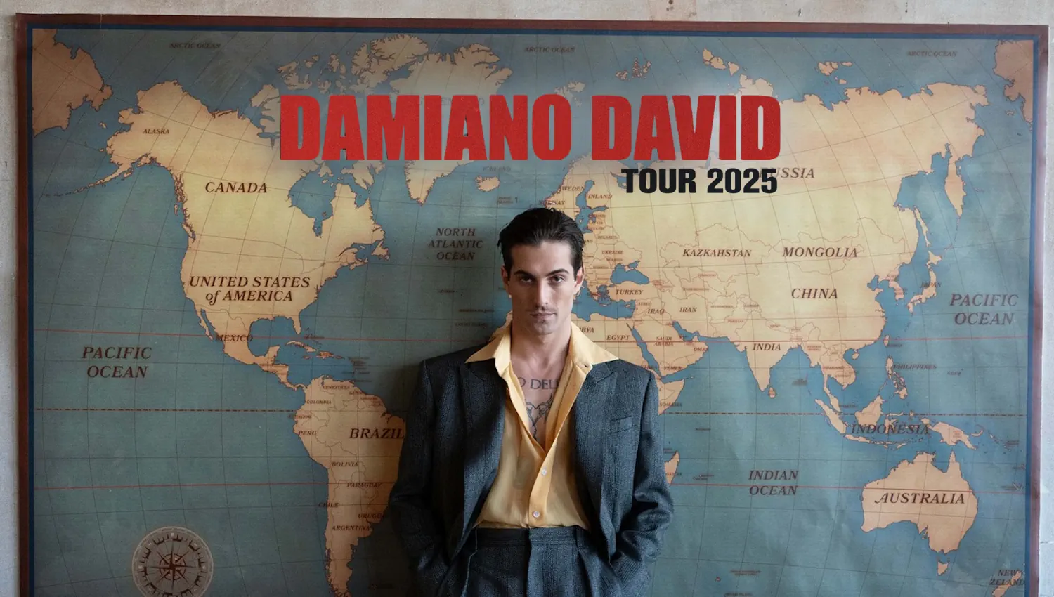 Vinci 2x2 biglietti per la prima tournée mondiale da solista di Damiano David