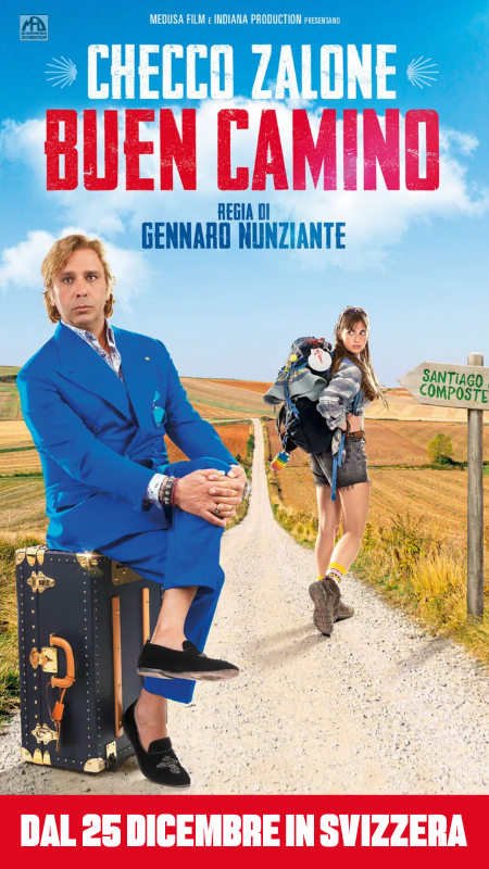 Checco Zalone Buen Camino al cinema in Svizzera Zurigo Basilea Berna Biel Chur Dietlikon Ginevra