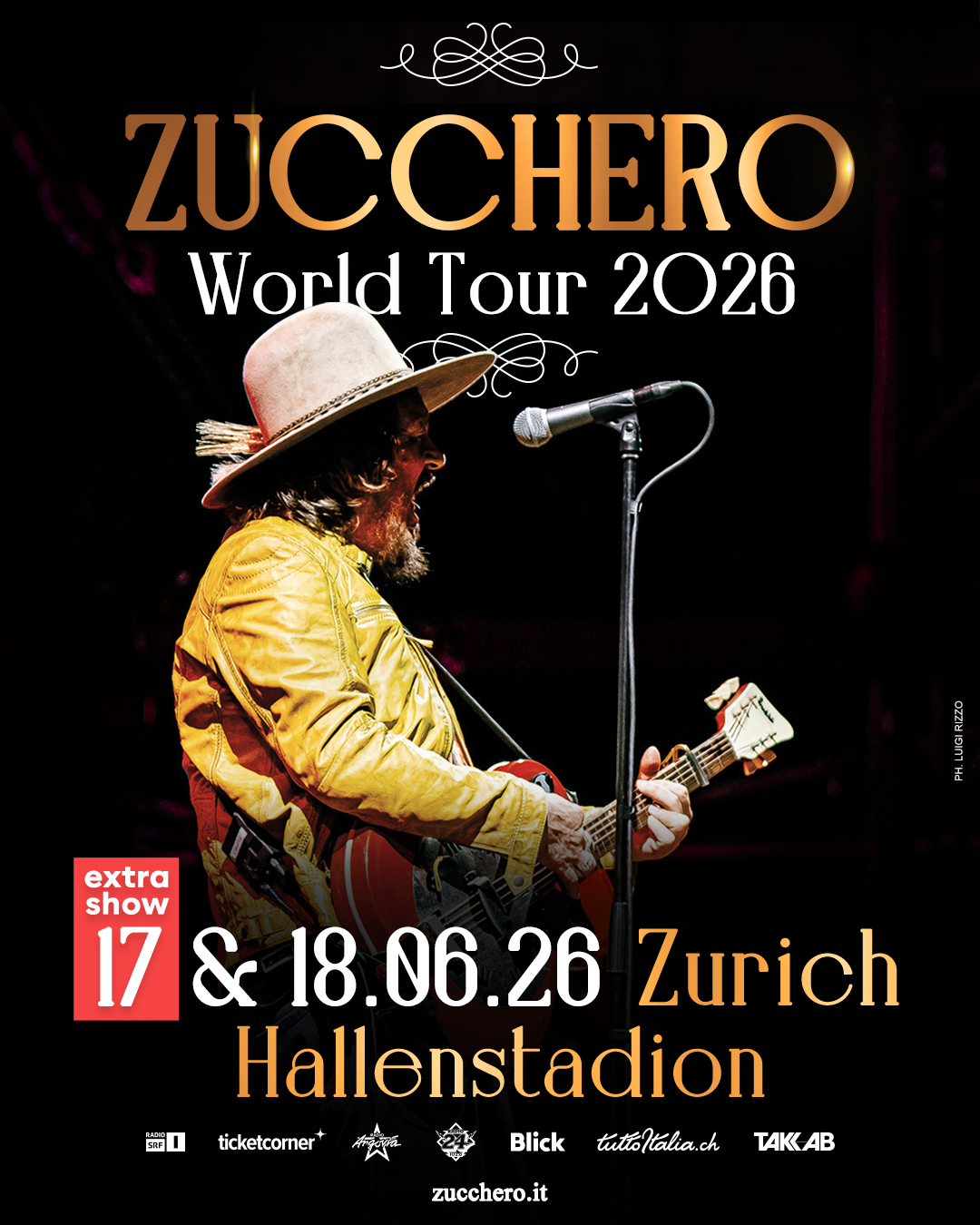 Zucchero concerto Zurigo 17.06.2026 Hallenstadion Tuttoitalia Media Partner