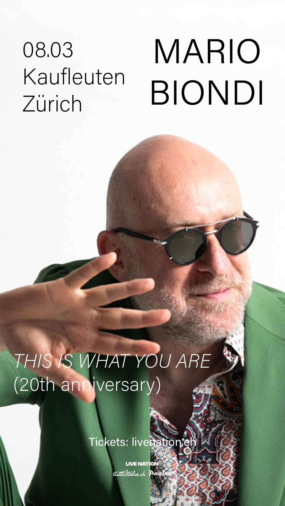 Mario Biondi Domenica 8 marzo 2026 Zurigo Kaufleuten