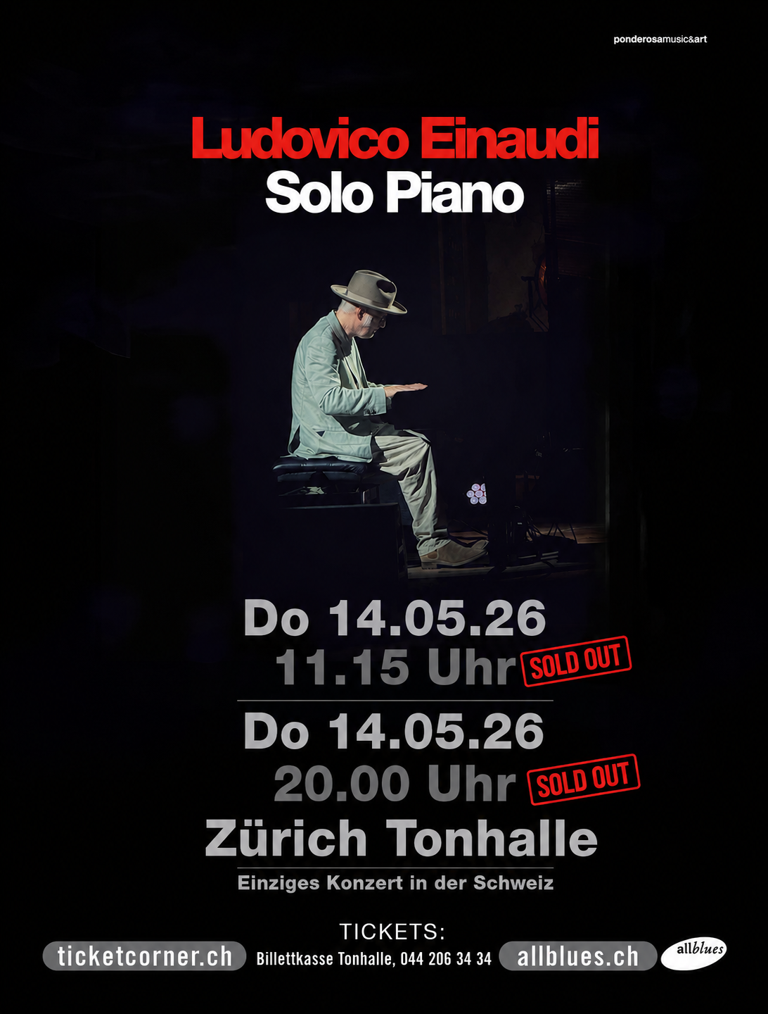 Ludovico Einaudi Zurigo 14.05.2026