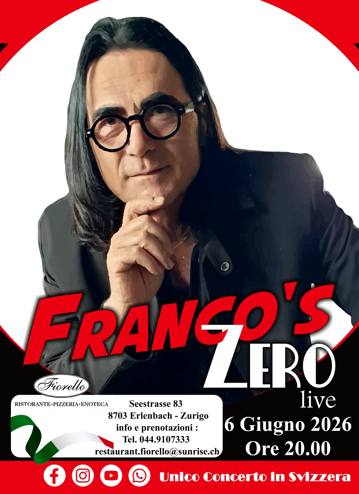 Franco's Zero live 6 juin 2026, 20h Ristorante Fiorello Erlenbach