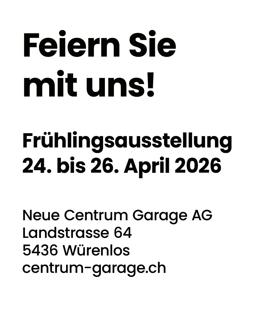 Frühlingsausstellung Neue Centrum Garage AG Würenlos