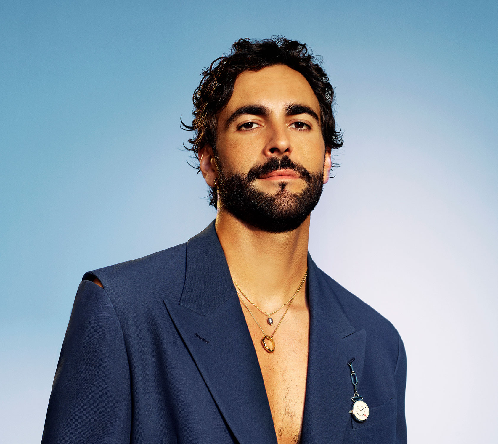 Marco Mengoni arrives at the Hallenstadion in Zurich