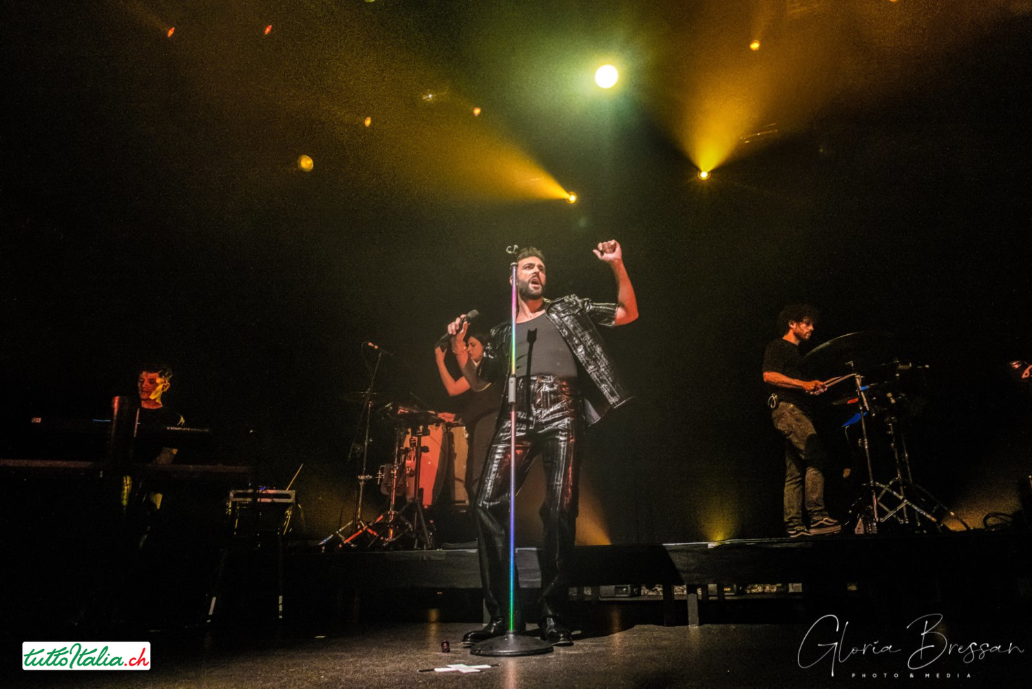 Marco Mengoni arrives at the Hallenstadion in Zurich