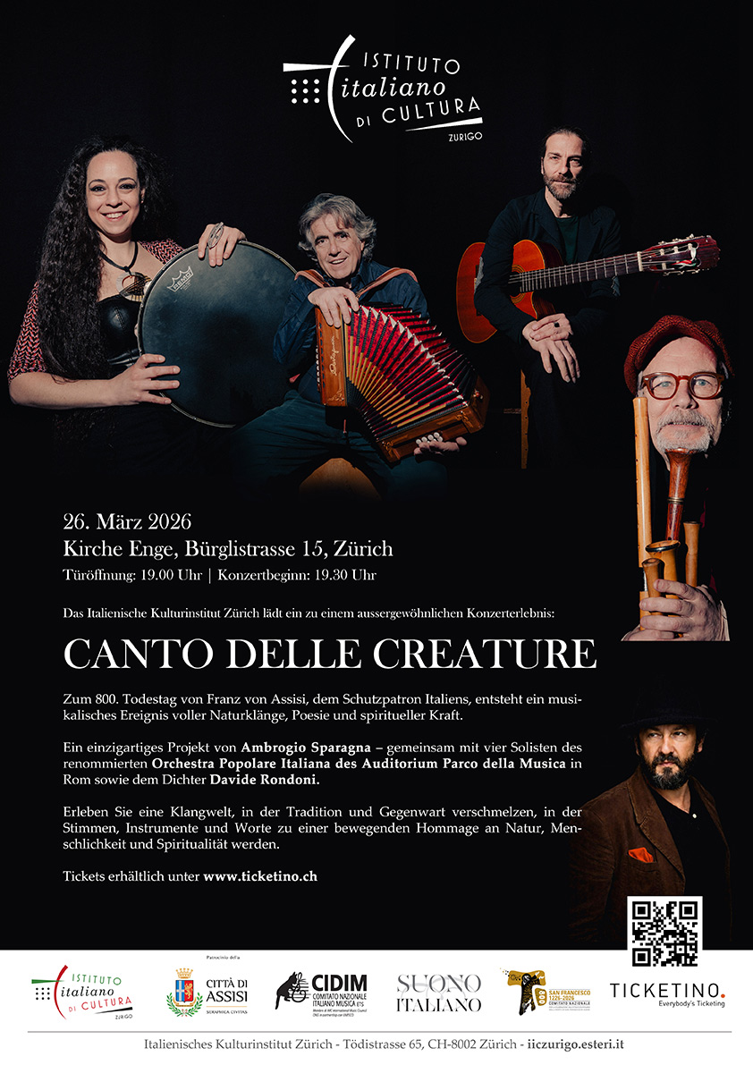 Canto delle Creature a Zurigo 26.03.2026 Kirche Enge Zurigo