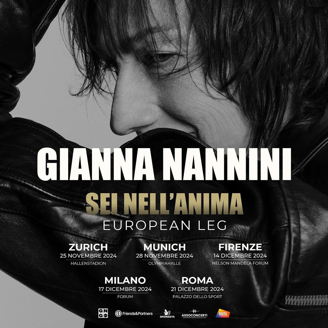 Gianna Nannini 25 novembre 2024 Zurigo Hallenstadion Tuttoitalia Media Partner