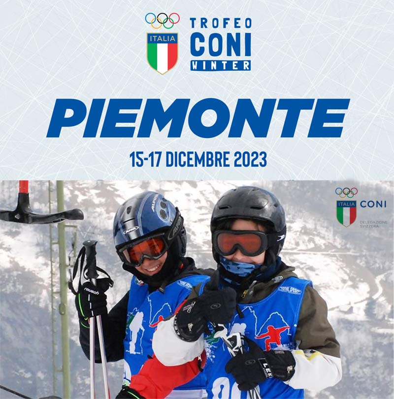 Seconda edizione del Trofeo CONI Invernale, dal 15 al 17 dicembre 2023 in Piemonte