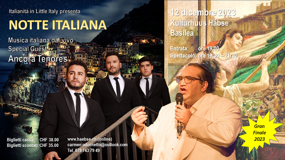 “La Notte Italiana” on 12 December in Basel with the group Ancora Tenores