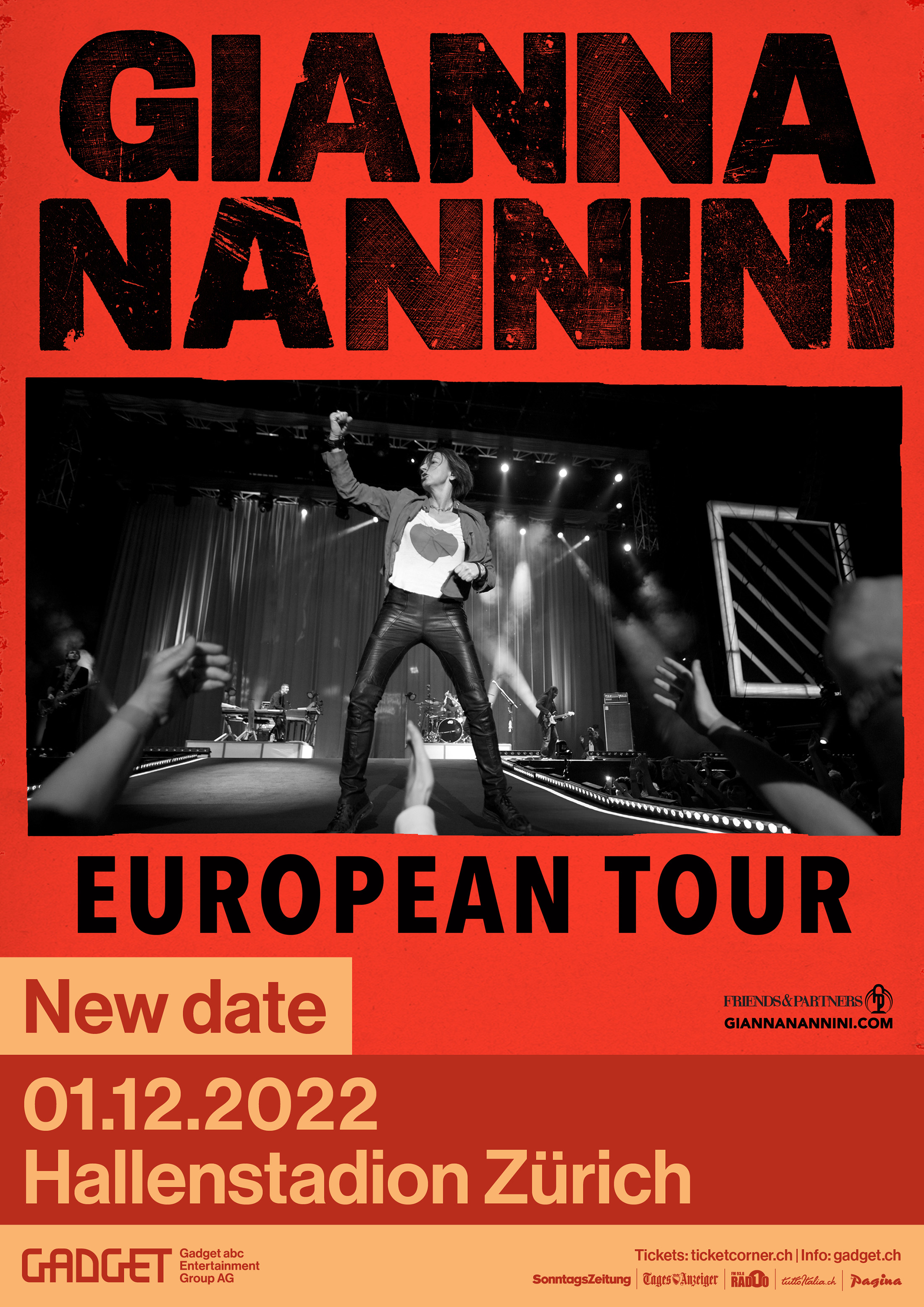 Gianna Nannini European Tour Zurigo Tuttoitalia Media Partner