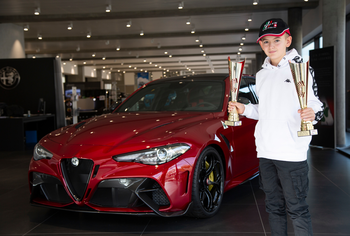 Elia Epifanio, 12 years old, Swiss karting runner-up in the Super Mini category