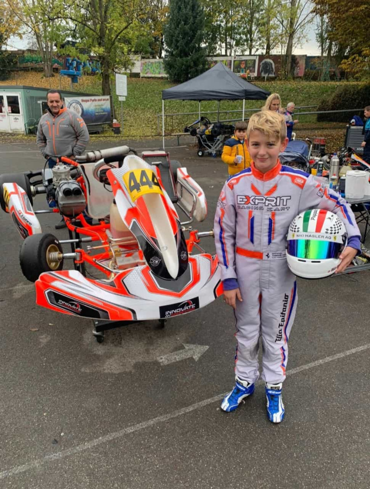 Elia Epifanio, 12 anni, vicecampione svizzero di Kart