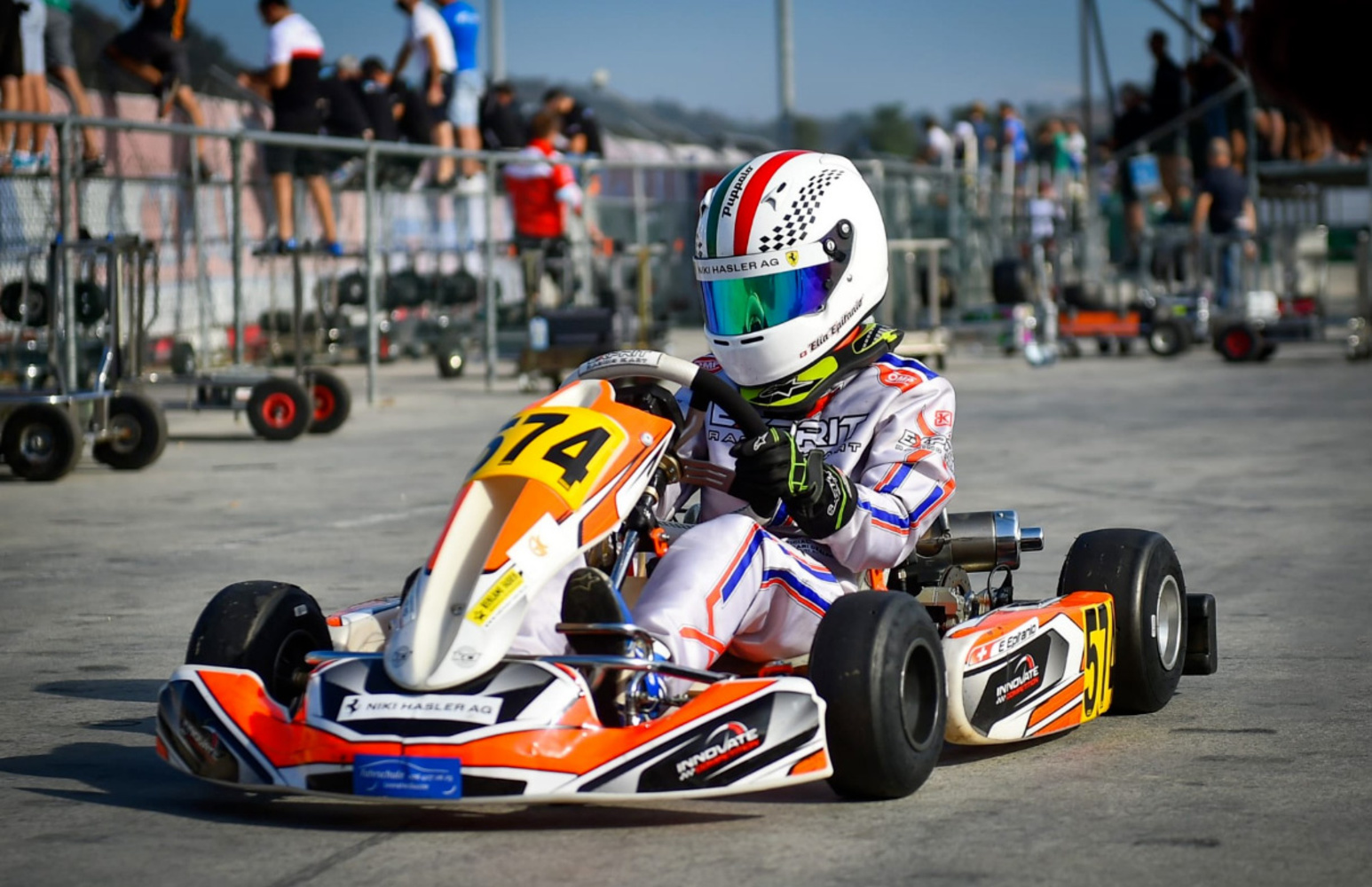 Elia Epifanio, 12 anni, vicecampione svizzero di Kart