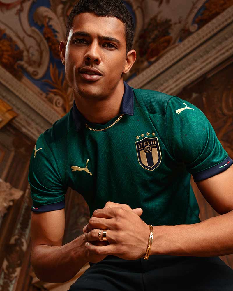 Puma maglia calcio italia 3 replica verde campagna rinascimento Tuttoitalia