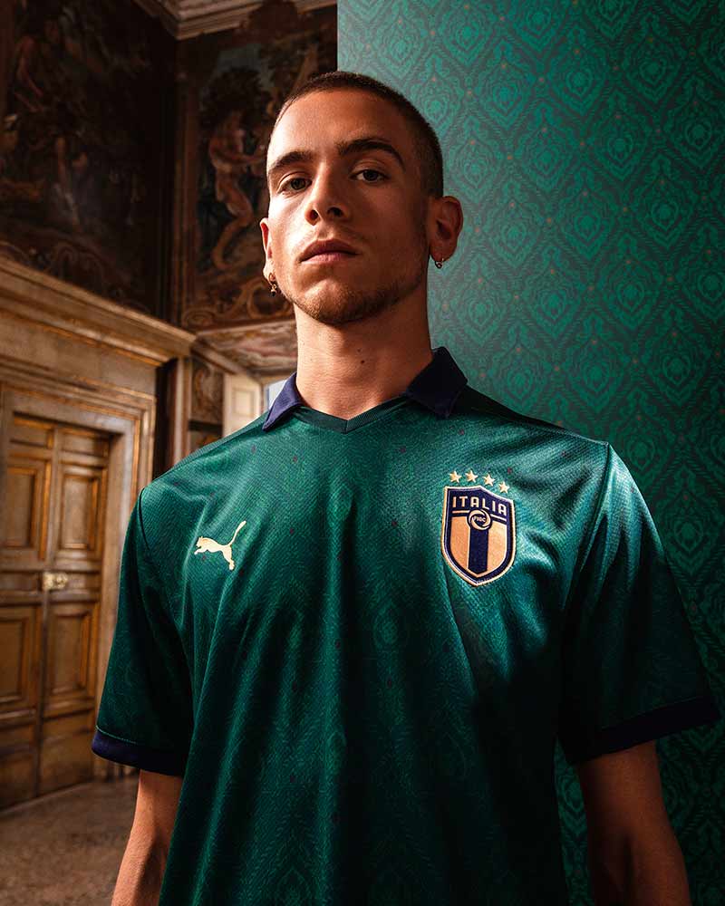 Puma maglia calcio italia 3 replica verde campagna rinascimento Tuttoitalia