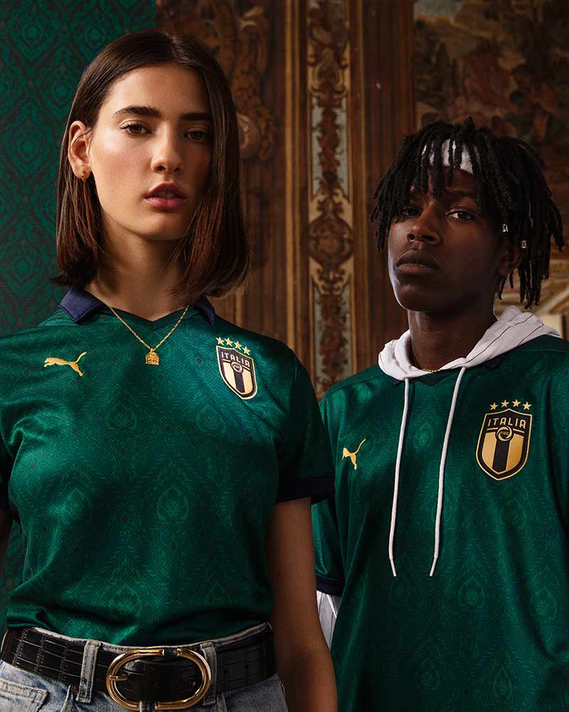 Puma maglia calcio italia 3 replica verde campagna rinascimento Tuttoitalia
