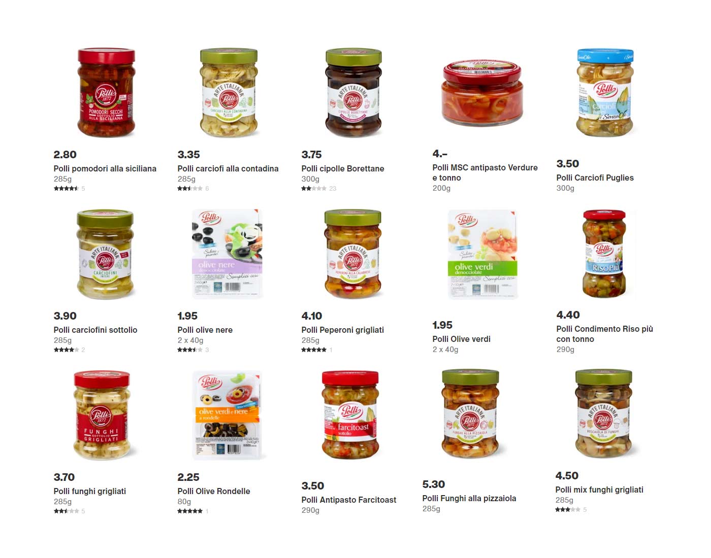 Sottoaceti e olive Polli Migros