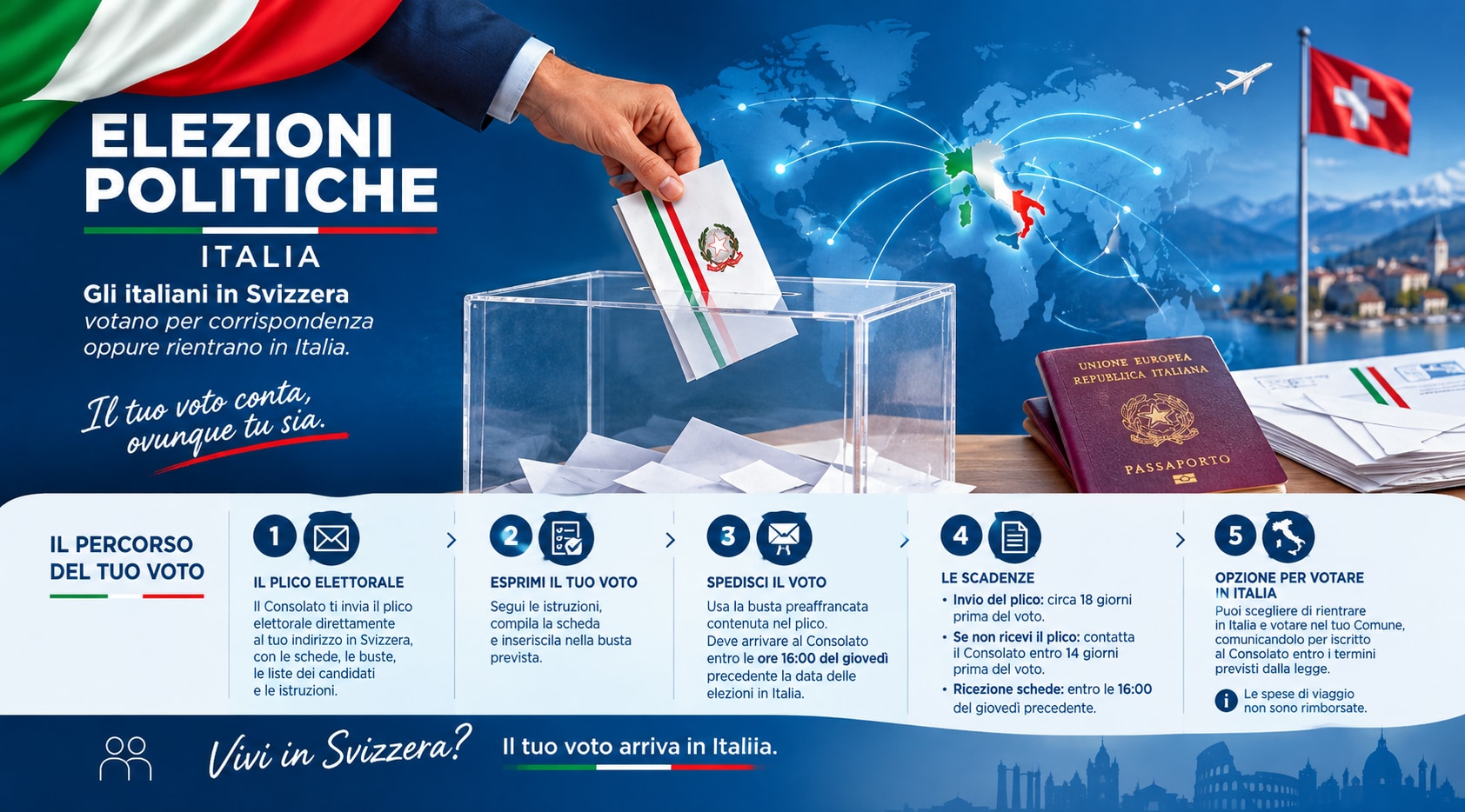 Parlamentswahlen 2027: So wählen die Italiener in der Schweiz, vom Wahlpaket bis zu den Fristen