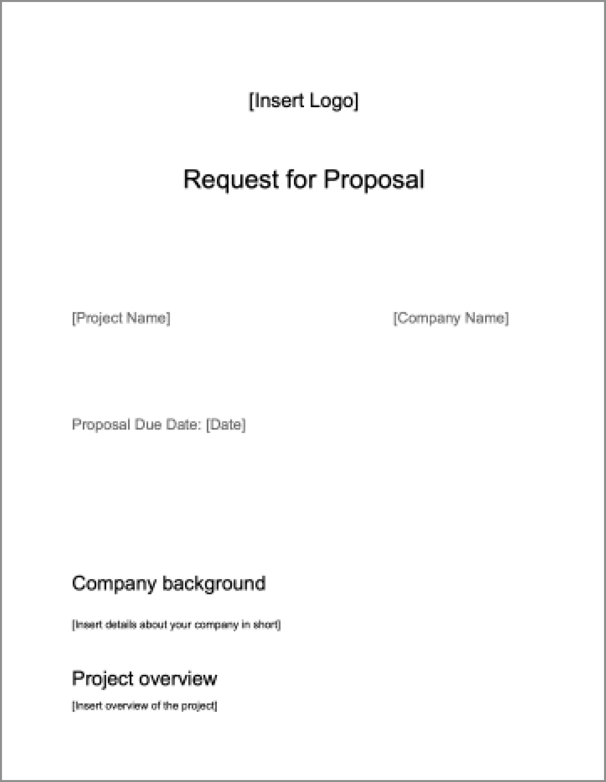 Request for Proposal Template