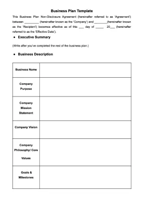 Business Plan Template