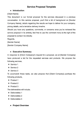 Service Proposal Template