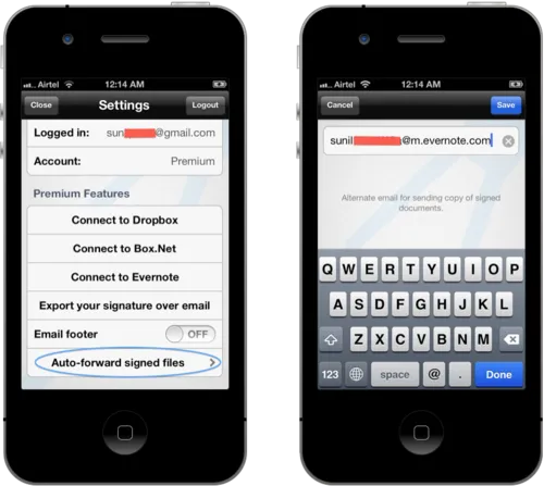 Auto-Forward Signed Files to your Evernote Account