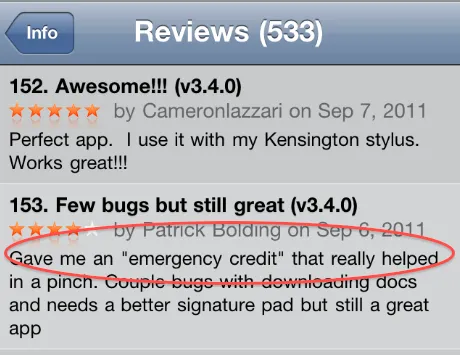 Review From Loyal Customers on Signeasy App