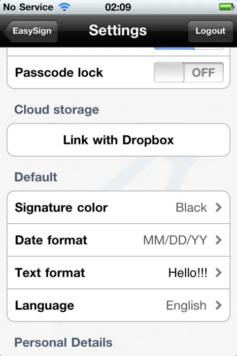 Enable Your Personal Passcode in Signeasy