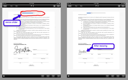 Signeasy - Resizing Signature Feature