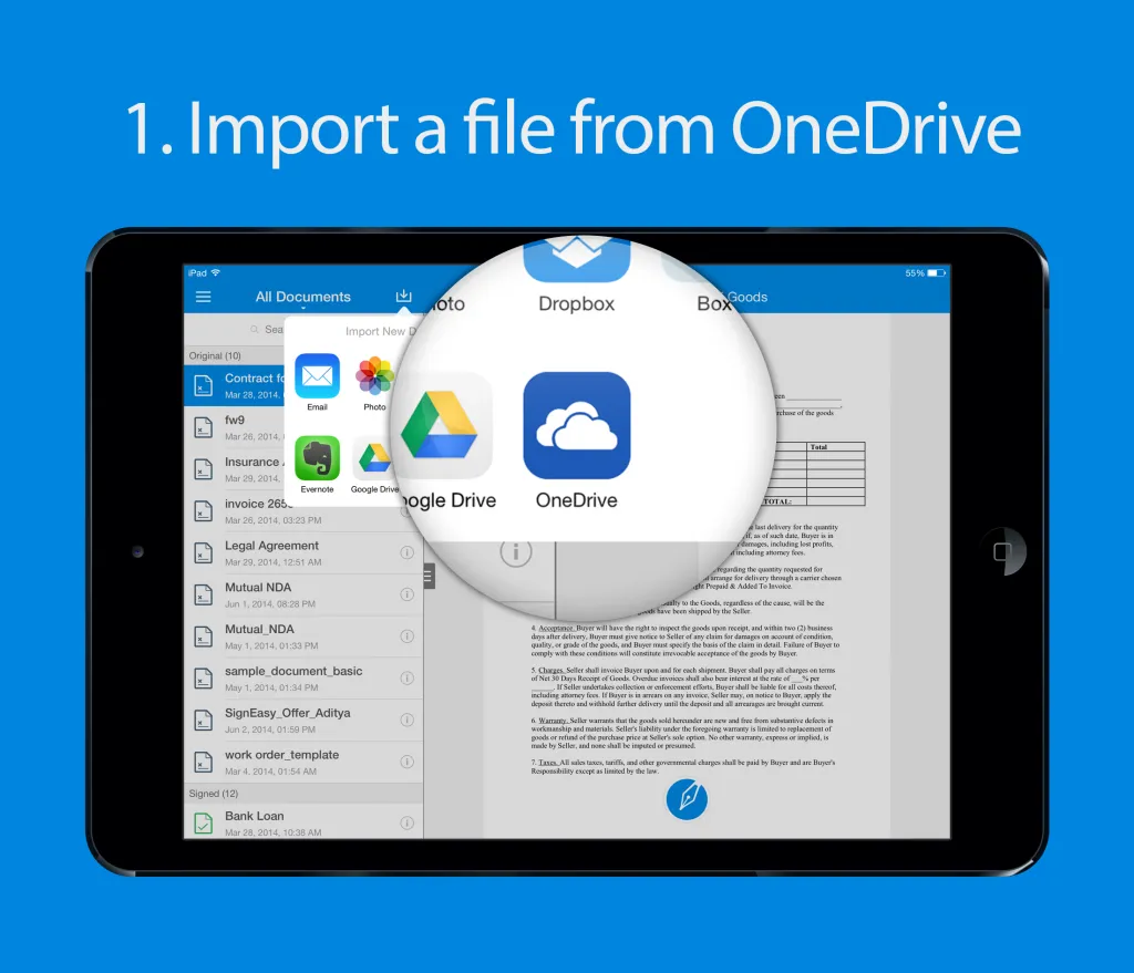 importing file from OneDrive