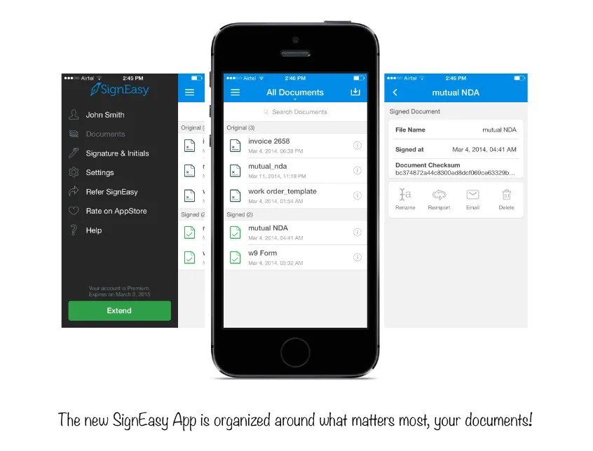 Signeasy iOS 7 overhaul 