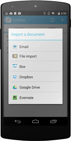 Import documents via SD Card