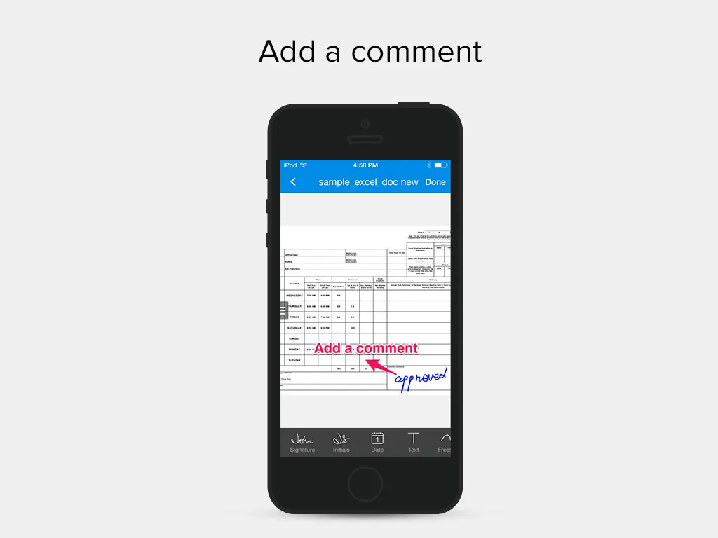 Signeasy App - Add a comment