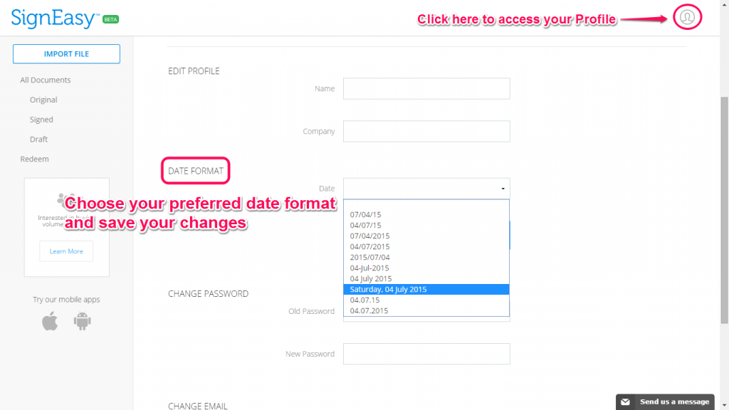 2 Profile Date Format