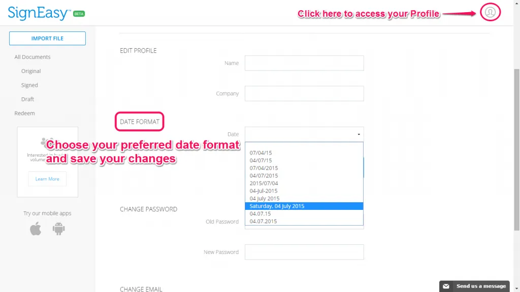 2 Profile Date Format